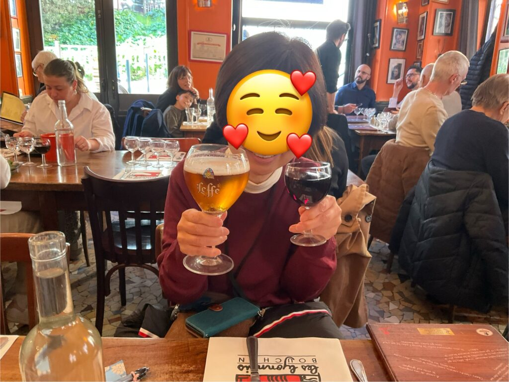 リヨンおすすめレストランのビールとワイン