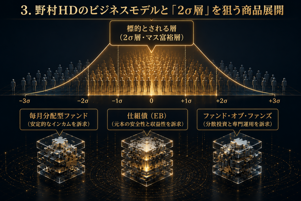 富裕層の定義は罠?世界の基準と日本の違い
3.野村HDのビジネスモデルと「2σ層」を狙う商品展開