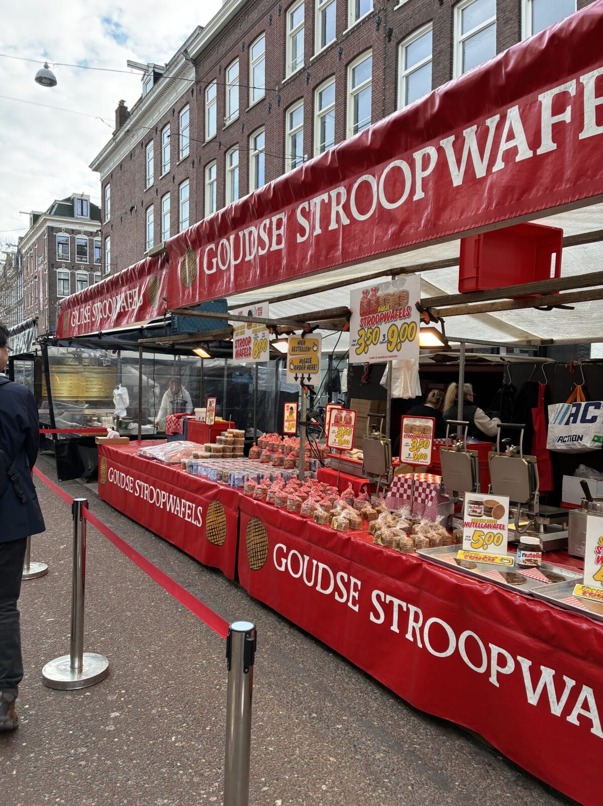 アムステルダム市場Albert Cuyp Marktのストロープワッフルのお店