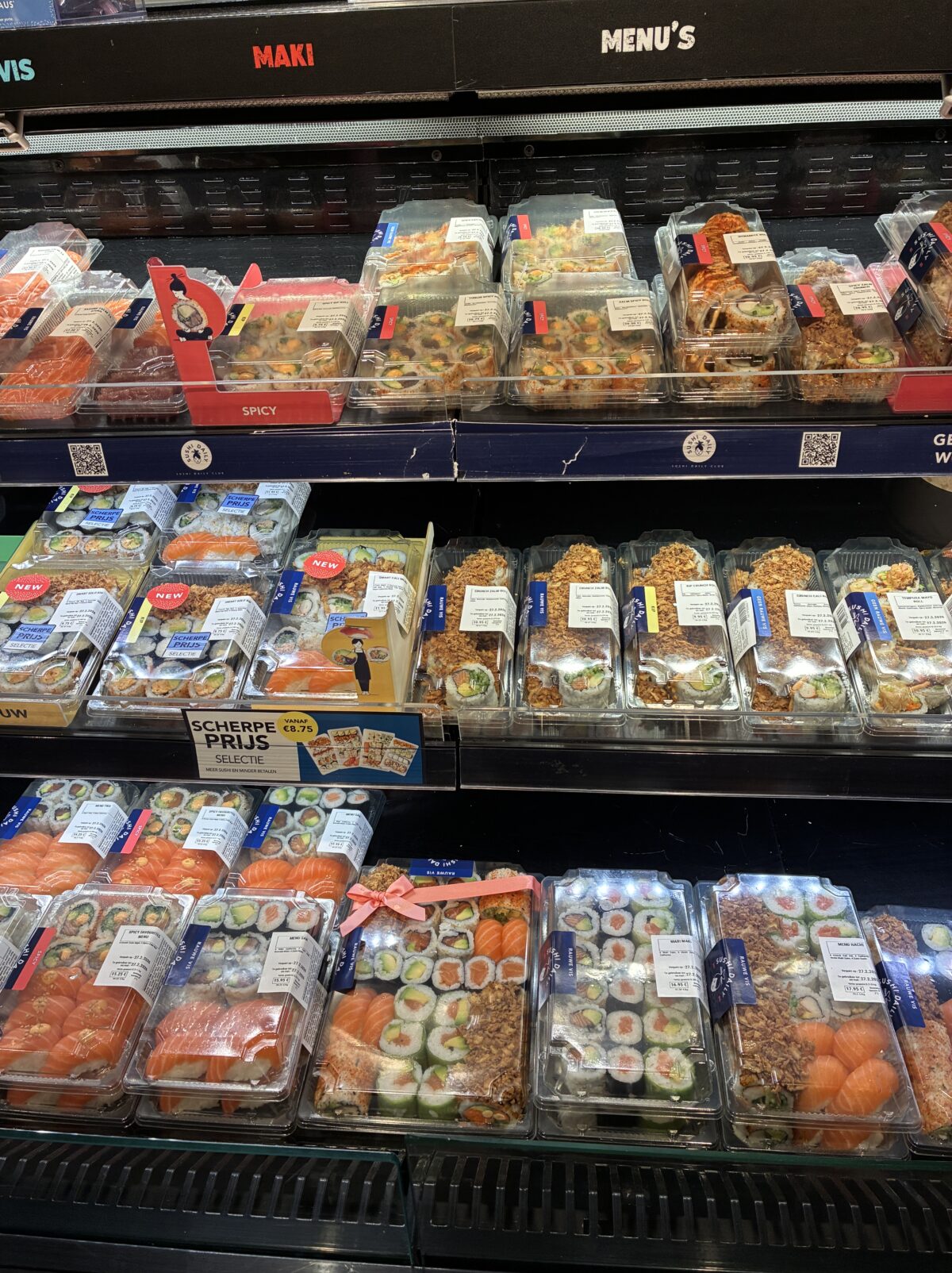 アムステルダムスーパーAlbert Heijn Utrechtsestraat店お寿司・お惣菜コーナー