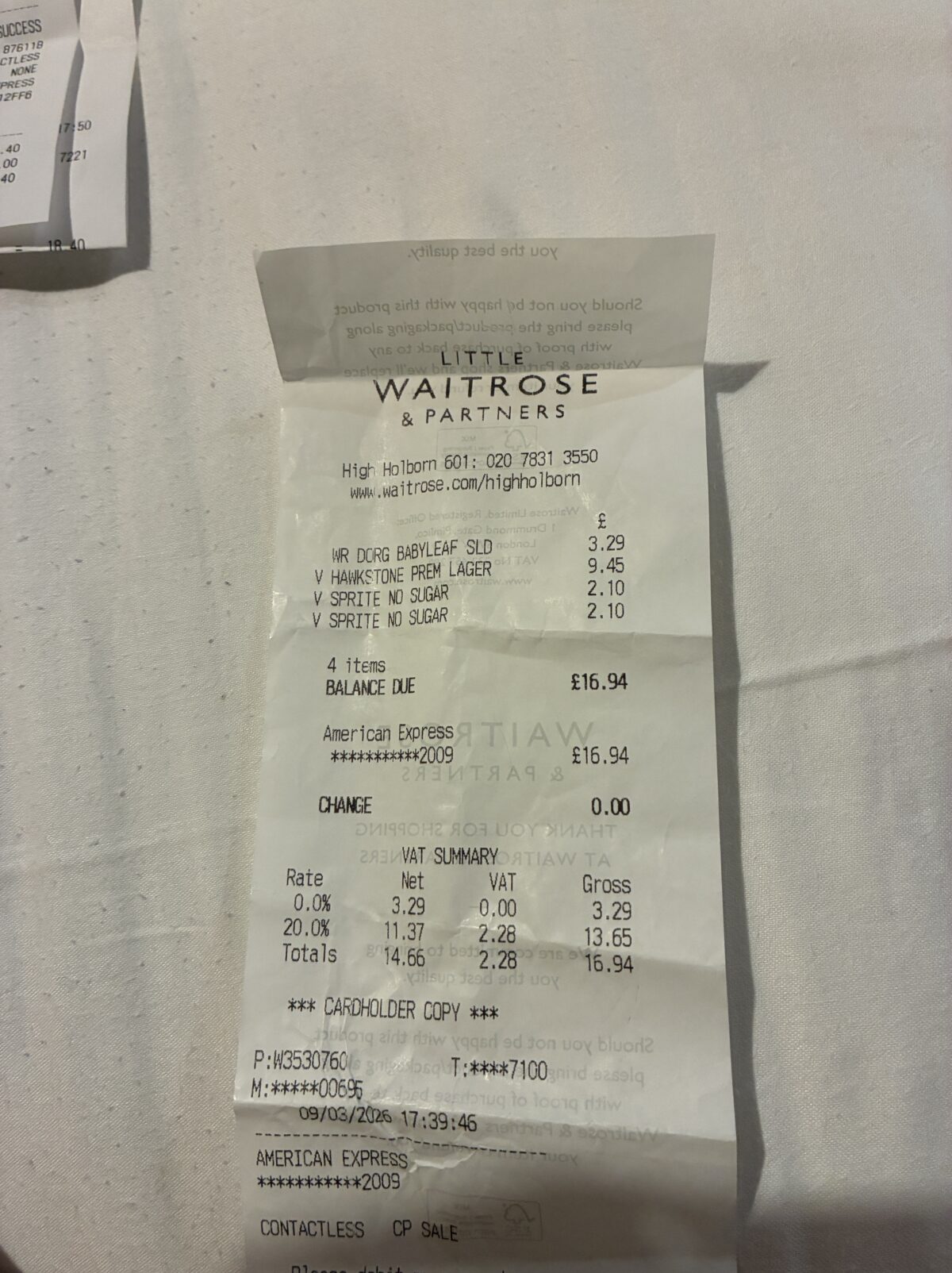 ロンドンスーパー Little Waitrose & Partners High Holborn