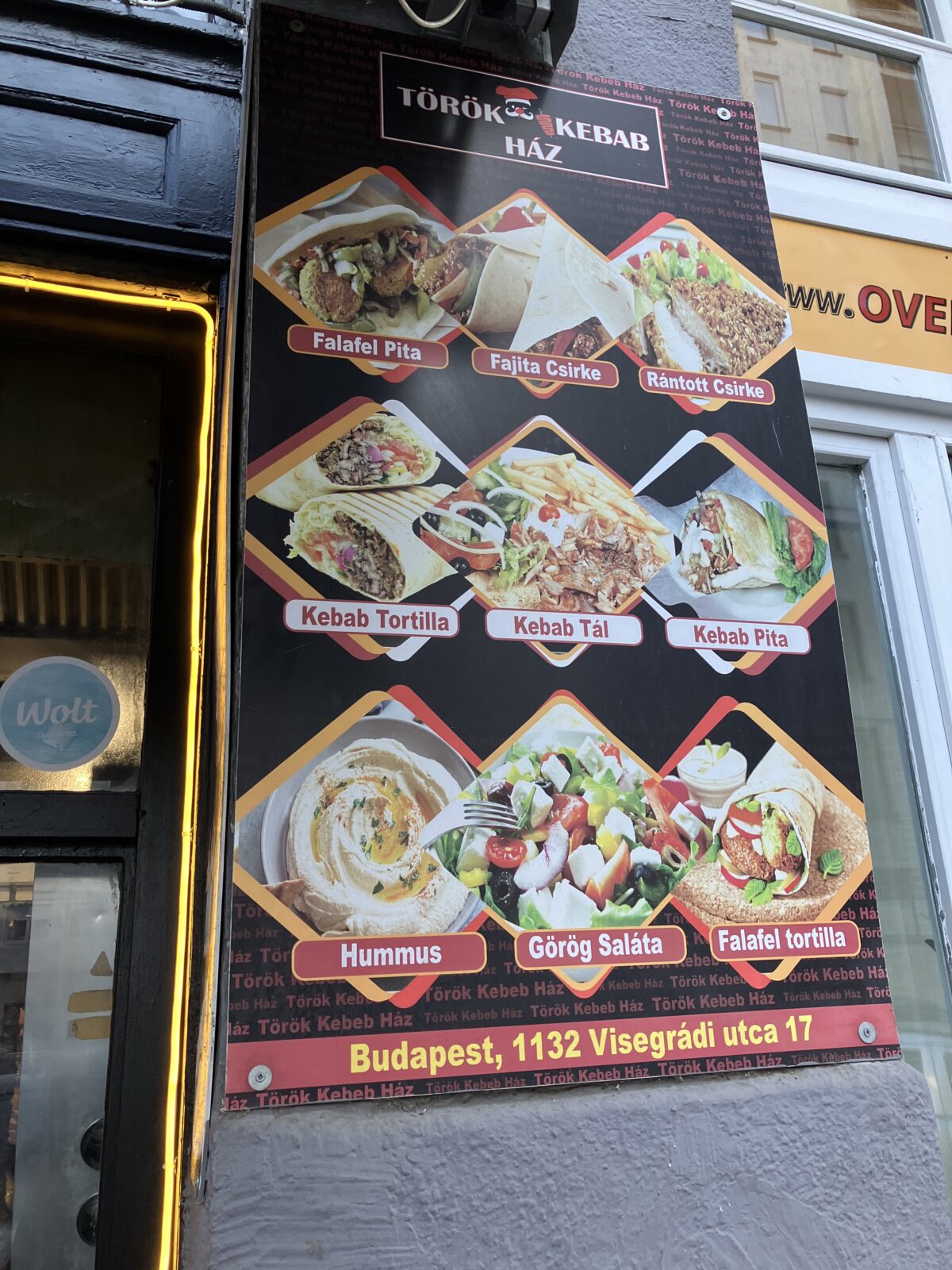 ブダペスト レストラン ÖRÖK® KEBAB HÁZ(ケバブハウス)テイクアウトショップ看板
