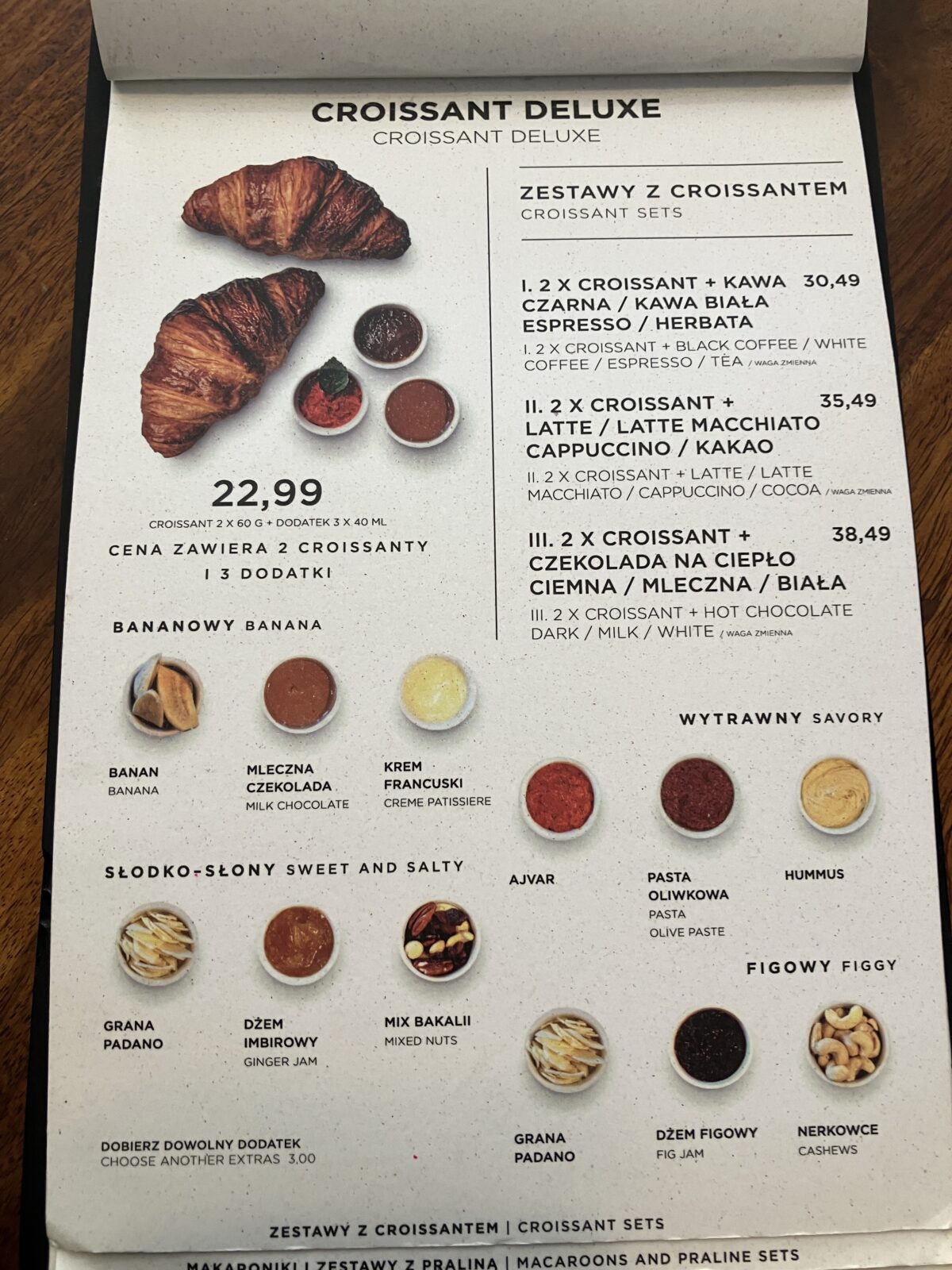 クラクフおすすめカフェKarmello Chocolatierメニュー